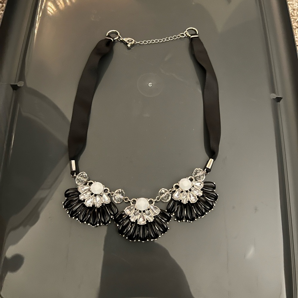 Chic Black and Silver Women's Statement Necklace